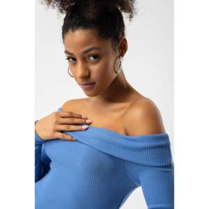 Blusa Casual Ajustada de Manga Larga con Logotipo Frontal, 100% Poliéster - Product Image 2