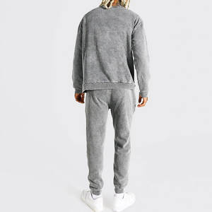 Chándal de lavado ácido de diseño único de la mejor calidad, venta en línea, tendencia industrial, traje de sudor desgastado estampado - Product Image 2