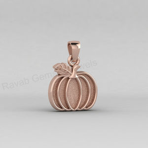 High Quality Solid Sterling 925 Silver 18K Gold 15x16mm Pumpkin Blank Bezel Charm <b>Pendant</b> Breastmilk <b>Ashes</b> Resin DIY Jewelry - Product Image 6