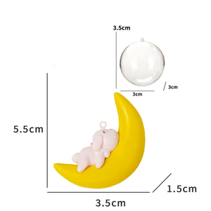 Accesorios de decoración de pecera de buceo de PVC de estilo moderno, venta al por mayor, adornos flotantes para acuario, Tipo 7, Luna, conejo - Product Image 6