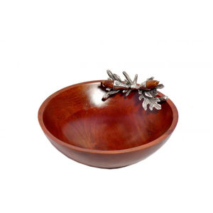 Elegance Wooden <b>Bowl</b> Acacia <b>Wood</b> <b>Salad</b> <b>Bowl</b> With Gold Finished and Nickel Plated Aluminium Outer Design <b>Salad</b> <b>Bowl</b> for Sale - Product Image 2
