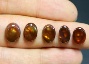 5.ชิ้นส่วน18.00กะรัตเม็กซิกันหินอาเกตเรียบ Cabochon อัญมณีหลวมไฟธรรมชาติหินโมรา Cabochon รูปไข่11X8MM ที่จะ12X10MM - Product Image 3