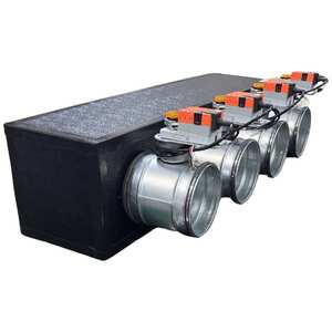 Plénum rectangulaire motorisé industriel Lindab à 4 zones en mousse de polyuréthane avec registres de 160 ou 200 mm pour systèmes CVC - Product Image 4