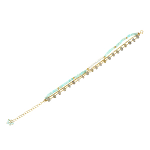 Nueva Llegada: Pulseras de Amazonita, Labradorita, Topacio Azul y Pirita Chapadas en Oro, Modernas para Mujer - Product Image 1