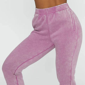 Pantalones Deportivos de Pierna Recta Ligeros y Cómodos para Mujer, Pantalones de Felpa Francesa al por Mayor, Pantalones Deportivos Lavados, Pantalones de Pierna Ancha de Tacto Suave - Product Image 6