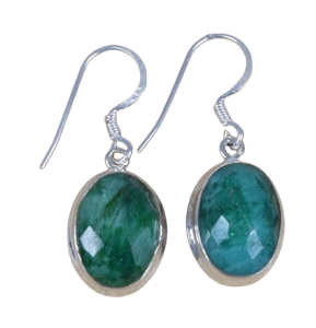 Pendientes de piedras preciosas Plata Esmeralda 925 Pendientes colgantes de plata esterlina sólida para mujer Pendientes de piedras preciosas de la mejor calidad Joyería - Product Image 1