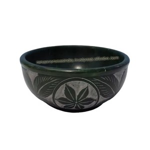 Bol rond en pierre à savon, fait à la main, Wicca, pour le rituel et le reniflage de l'encens de sauge - Product Image 6