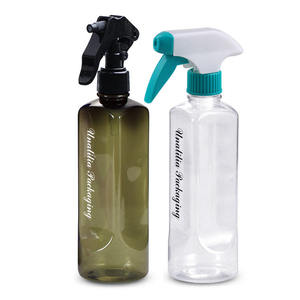 Bouteille en plastique PET carrée vide de 500 ml (16,9 oz) avec pulvérisateur à pompe rechargeable pour shampoing, revitalisant, liquide vaisselle, cosmétiques - Product Image 1