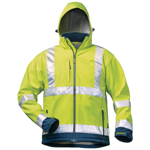 <b>High</b>-<b>Visibility</b> Men's Navy Elysee <b>Softshell</b> Polyester Workwear <b>Jacket</b> - Product Image 2