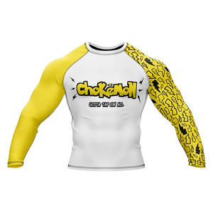 Ensemble de rashguard respirant au design unique, logo frontal, matière polyester/spandex, antibactérien, séchage rapide pour hommes adultes - Product Image 1