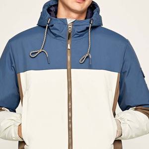 Veste coupe-vent à capuche avec fermeture éclair, patchwork, blocs de couleur, logo personnalisé, imperméable, respirante, vêtements pour hommes, vente chaude - Product Image 2