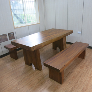 Banc en bois de noyer moderne et naturel, de style libre, longueur 150 cm, durable, confortable, pour restaurant, salle à manger, salon extérieur, PT - Product Image 3
