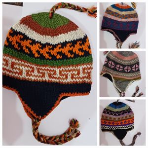 Gorro colorido hecho a mano de lana de yak, multicolor, compra al precio más bajo, gorros de lana hippie, ropa para exteriores - Product Image 2