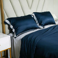 Ensemble de housse de couette en bambou avec côtés de couleur pure Ensemble de literie en bambou de luxe avec OEKO-Tex Ensemble de draps en bambou confortable et lisse