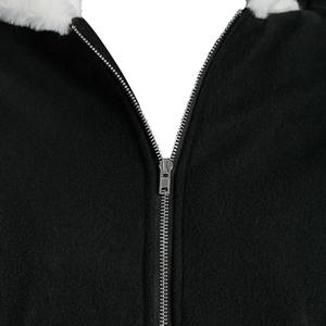 Women's <b>Cute</b> Color Block Cat Ear Thick Fleece Waterproof Breathable Quick Dry Zipper <b>Hoodie</b> Autumn Winter Casual Long Sweatshirt - Product Image 5