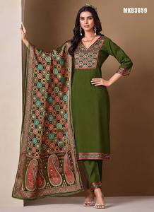 Calidad superior Roma seda con espejo bordado Kurti pantalón y Dupatta fábrica al por mayor fabricante y proveedor - Product Image 6