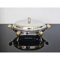 Elegante juego de platos de frotamiento ovalados perfecto para fiestas de buffet y catering ---- regalos de inauguración de la casa de metal