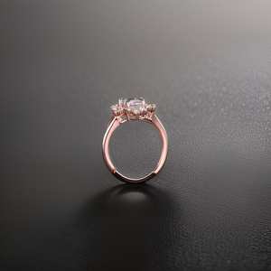 เครื่องประดับเพชรเม็ดเล็กสีโรสโกลด์14K ประดับเพชรเทียมแบบก้านแยกสำหรับงานแต่งงานงานแลป - Product Image 4