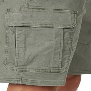 Pantalones cortos Cargo de algodón de verano para hombre, pantalones cortos elásticos personalizados con varios bolsillos de secado rápido, tallas grandes OEM, venta al por mayor, cintura media personalizada - Product Image 6