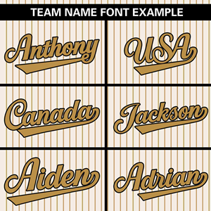 Camiseta de Béisbol Personalizada Blanca con Rayas Doradas, Nombre y Número, Cuello en V, Transpirable, Ropa Deportiva para Equipo - Product Image 3