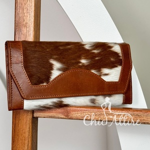กระเป๋าสตางค์หนังวัวแบบตะวันตกสำหรับผู้หญิงกระเป๋าเงินหนังแท้ใส่บัตรเครดิตโทรศัพท์กระเป๋าคลัทช์จัดระเบียบกระเป๋าสตางค์ตามสั่งสุดหรู - Product Image 1