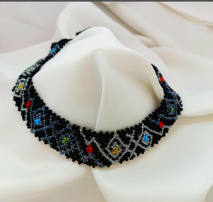 <b>Beaded</b> <b>Necklace</b> Unique Western <b>Beaded</b> Scarf <b>Necklace</b>, Fringe <b>Beaded</b> Bandana - Product Image 2
