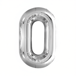 Ballon d'amour pour fête, numéro argenté, 100 cm, sac de 12 pièces - Product Image 2