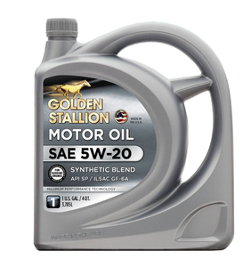 Lubricante Automotriz Golden Stallion, Mezcla Sintética Antidesgaste, Aceite de Motor SAE 5W-20, Paquete de 3, 5 Cuartos - Product Image 1