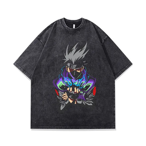 Mode personnalisé lavage à l'acide graphique T-shirt hommes surdimensionné Vintage T-shirt imprimé 100% coton été unisexe lavage à l'acide T-shirt - Product Image 5