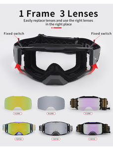 แว่นตาขี่มอเตอร์ไซค์ Jiepolly Custom Oem Uv400 สำหรับติดหมวกกันน็อค, แว่นตาป้องกันรังสียูวี กันฝุ่น กันลม สำหรับรถเอทีวี รถวิบาก สำหรับเยาวชนและผู้ชาย - Product Image 3