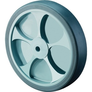 Caster Wheel Spare 100mm Diameter 110kg Load Capacity Grey Rubber 12mm Axle 40mm Hub Length - Product Image 1