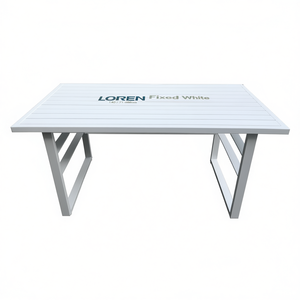 Table d'extérieur fixe en aluminium blanc LOREN 140x71x68cm par Amicasa - Product Image 2