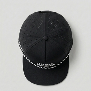 หมวกแก๊ปฮิปฮอปแบบกำหนดเอง 5 ชิ้น  แบบ Snapback  ตาข่ายเจาะรูด้วยเลเซอร์  ปักลายนูน 3 มิติ  ปีกหมวกแบน  ปรับขนาดได้  โลโก้ OEM  ลำลอง สำหรับกิจกรรมกลางแจ้ง - Product Image 3