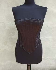 Corset en satin pour femme de créateur haut de luxe pour fête et événement à porter nœud surdimensionné silhouette unique bustier respirant mince contrôle ferme - Product Image 1