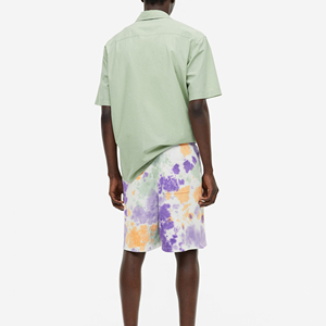 Vente en gros Short de gym d'été 100% coton camouflage personnalisé délavé à l'acide pour hommes brodé Short de sport décontracté Design tricoté tissage - Product Image 4