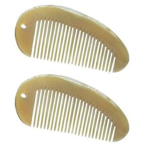 Corne Meilleure Qualité Marque Privée Personnalisée Noir Simple Double Dent Cornes de Buffle Peigne Cheveux Barbe Peigne Vraie Corne Peigne à Cheveux Ventes - Product Image 2