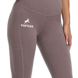 Mallas de Yoga de Color personalizadas de alta calidad para mujer, mallas elásticas informales para Fitness, Push-up, diseño sólido, tela de punto sin costuras - Product Image 5