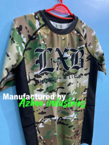 Azbaa Industries Camisa de compresión para hombre Venta caliente Fábrica al por mayor Sublimación personalizada Protectores de erupción para BJJ Grappling Stretch - Product Image 6