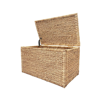 Panier de rangement en bambou et jacinthe d'eau tressé à la main de haute qualité, personnalisable en couleur et taille, marque Son Tra Craft, Vietnam