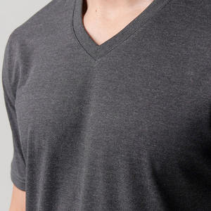 Camiseta Casual de Cuello en V para Hombre, 100% Algodón, Tejido de Punto, Manga Corta, Transpirable, de Secado Rápido, 220 Gramos - Product Image 3