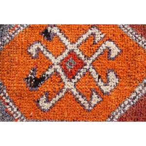 Herki Vintage Rug, 2.7x9.7 ft Turkish Rug, <b>Red</b> Polka dot <b>Wool</b> Rug - Product Image 5