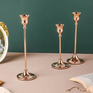 Bougeoir conique de style européen dîner aux chandelles décoration de maison et de table chandelles en métal multicolore - Product Image 4