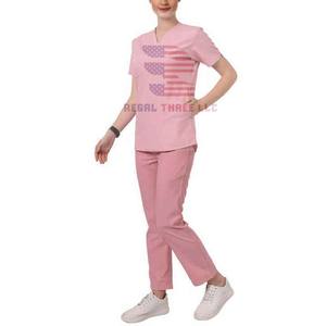 Custom V-Neck Unisex Hospital Scrub Set Uniforme de enfermera Set Clínica Personal Scrub Uniforme - Product Image 2