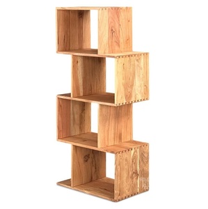Organizador de almacenamiento de madera de mango y acacia con forma personalizada, estante de exhibición, estantería de escritorio de madera ajustable - Product Image 1