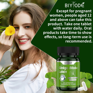 Custom <strong>Ginkgo</strong> <strong>Biloba</strong> Lutein Capsules with Plant <strong>Extracts</strong> Brain Focus Vision Support Non GMO Gluten Free - Product Image 4