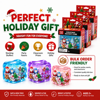 Caja de Regalo Transparente Personalizada con Cubos de Espuma Rellenos de Cuentas, Juguetes Antiestrés de Santa, Muñeco de Nieve y Reno para Navidad
