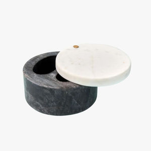 Premium Quality Marble <b>Salt</b> and <b>Pepper</b> Bowl <b>Set</b> Custom Size Kitchenware with Wood Container for Sugar Storage - Product Image 3