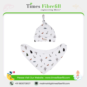 Baberos estampados ajustables suaves de algodón orgánico de gran calidad, conjunto de gorros para bebés, ropa para eructar, toallas para eructar, botón liso para niños y niñas - Product Image 2