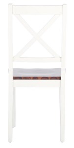 Chaise de salle à manger simple en teck massif avec cadre blanc et assises de couleur naturelle pour une utilisation intérieure et extérieure - Product Image 4