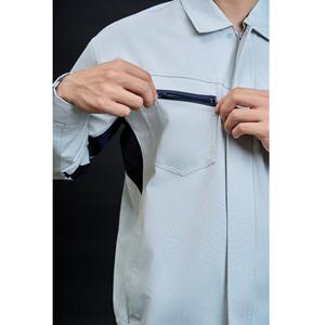 Ensemble de vêtements de travail de sécurité respirant et confortable pour hommes, gris marine, manches longues, haute visibilité, Vietnam OEM FMF, durable - Product Image 2